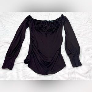 Arden B Brown Off-Shoulder Blouse